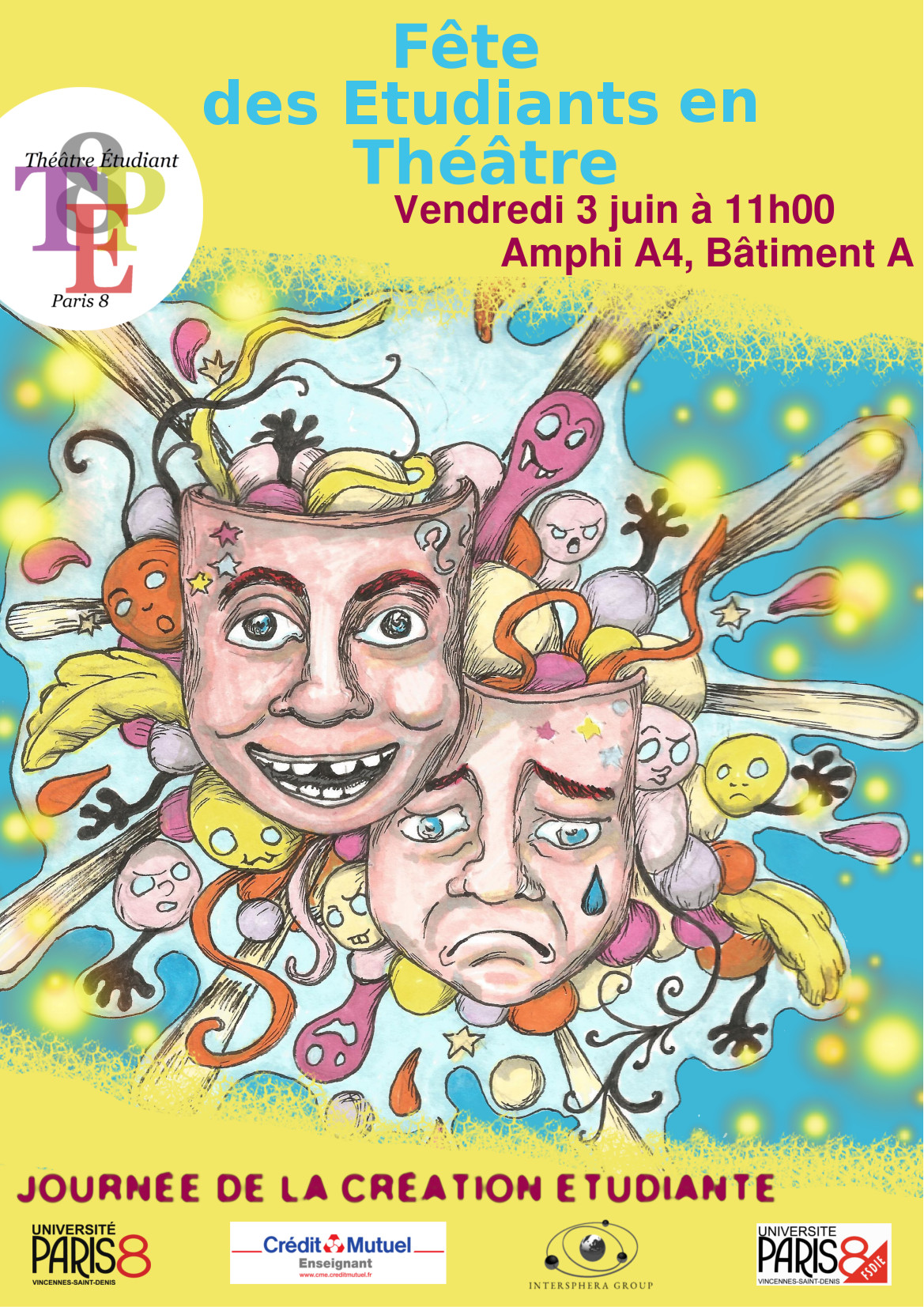 Affiche de la Fête du Théâtre Universitaire 2016